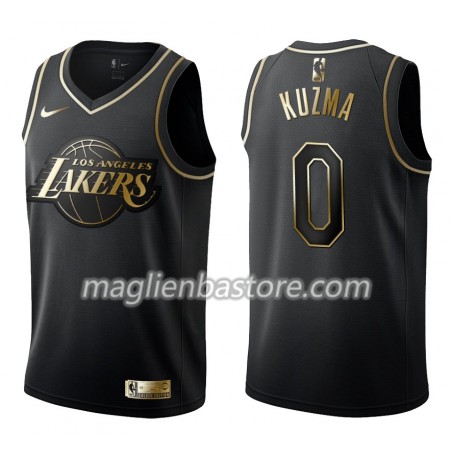 Maglia NBA Los Angeles Lakers Kyle Kuzma 0 Nike Nero Golden Edition Swingman - Uomo